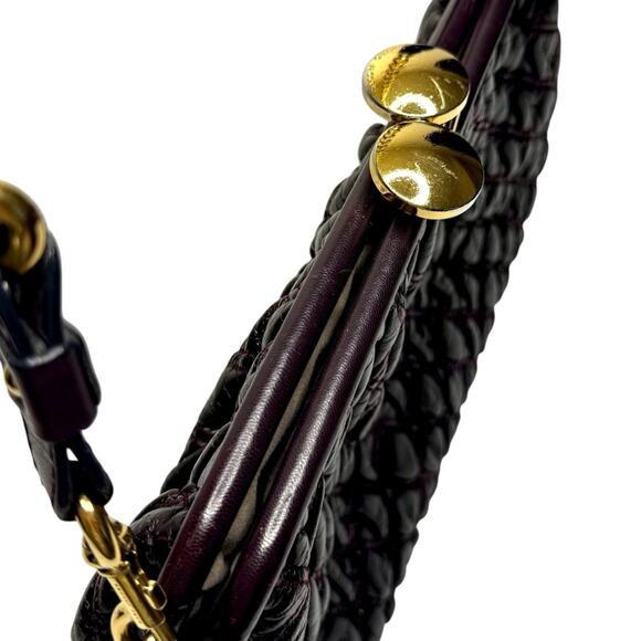 Marc Jacobs Plum MINA Stam Bag Kiss Lock Frame Purse Shoulder Quilted Elastic - Picture 8 of 16